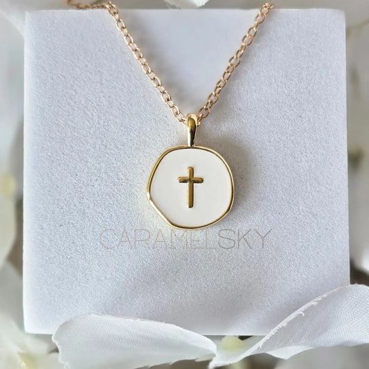 18K Gold Plated Cross Pendant Necklace